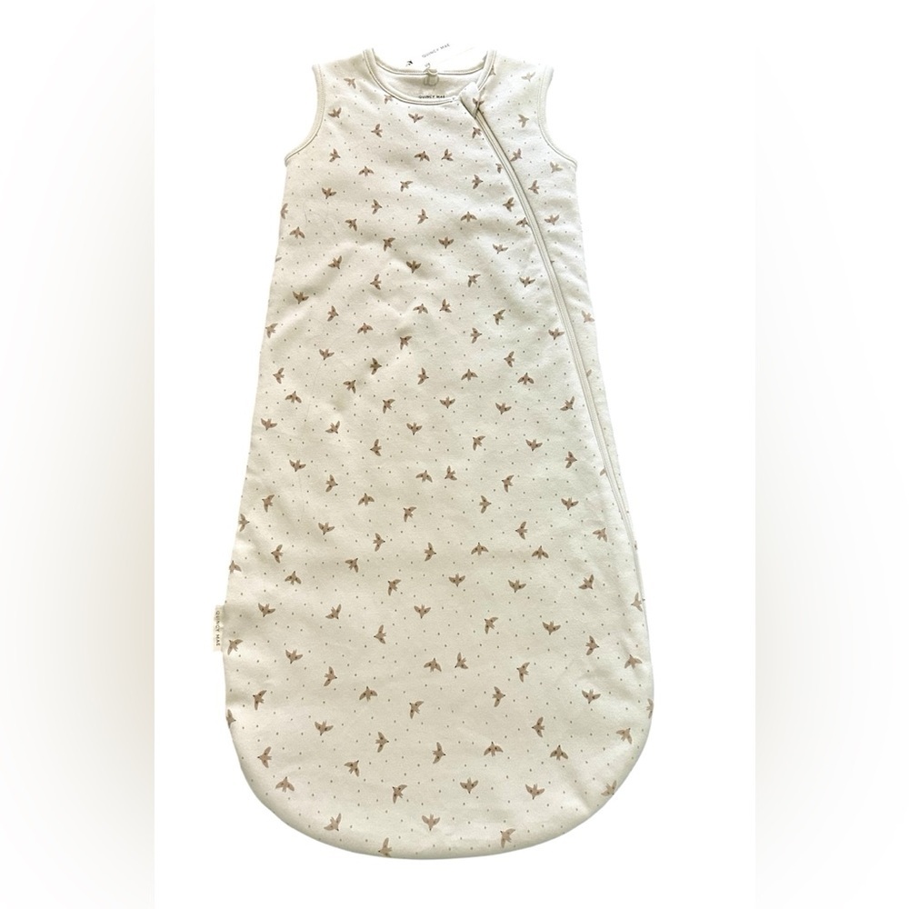 NWTS Quincy Mae Dove Jersey Sleep Sac/Zipper, Size 0-6 months, organic cotton